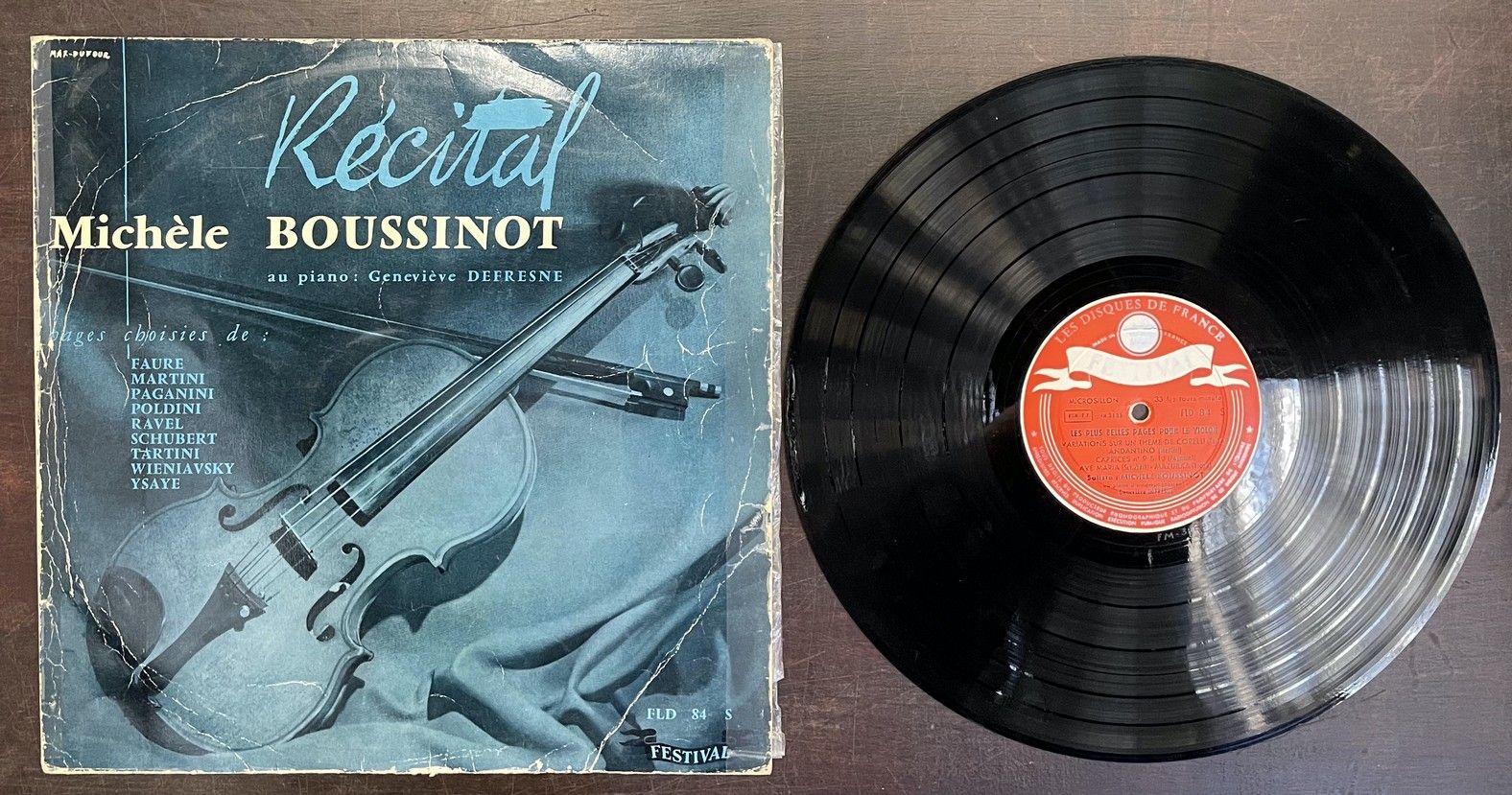 Michèle BOUSSINOT 一张33T唱片--Michèle Boussinot/小提琴，标签节

与Geneviève Defresne的独奏会，背面&hellip;