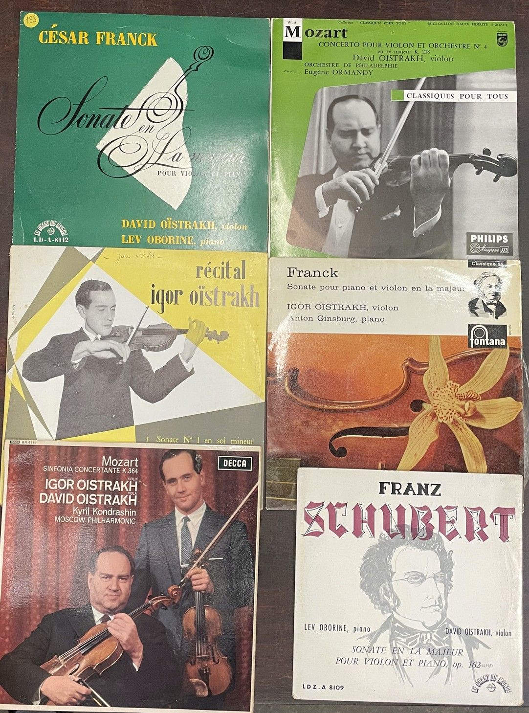 Igor & David OISTRAKH 六张25厘米的唱片--伊戈尔和大卫-奥伊斯特拉赫/小提琴，各种标签

VG至EX；VG至EX