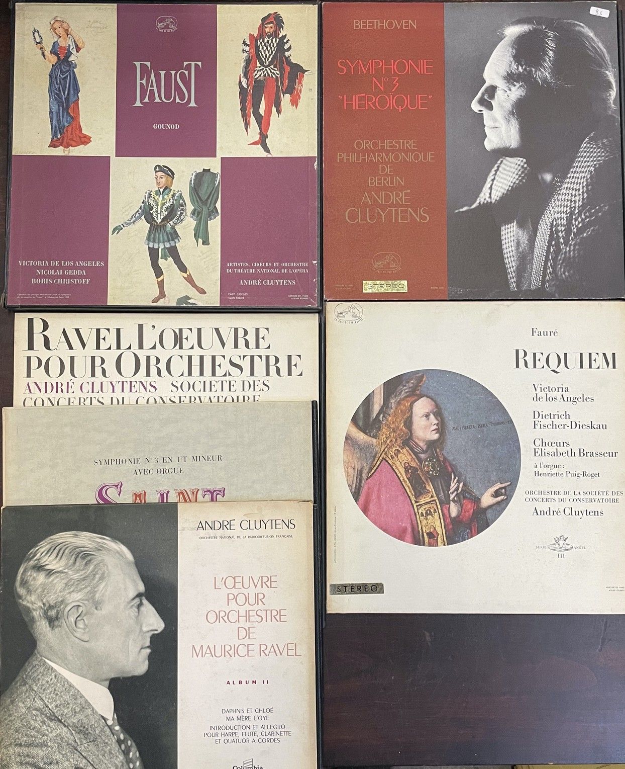 André CLUYTENS 一套盒装（33T+小册子）和五张33T唱片 - André Cluytens/指挥家，不同厂牌

VG至VG+；VG至VG+