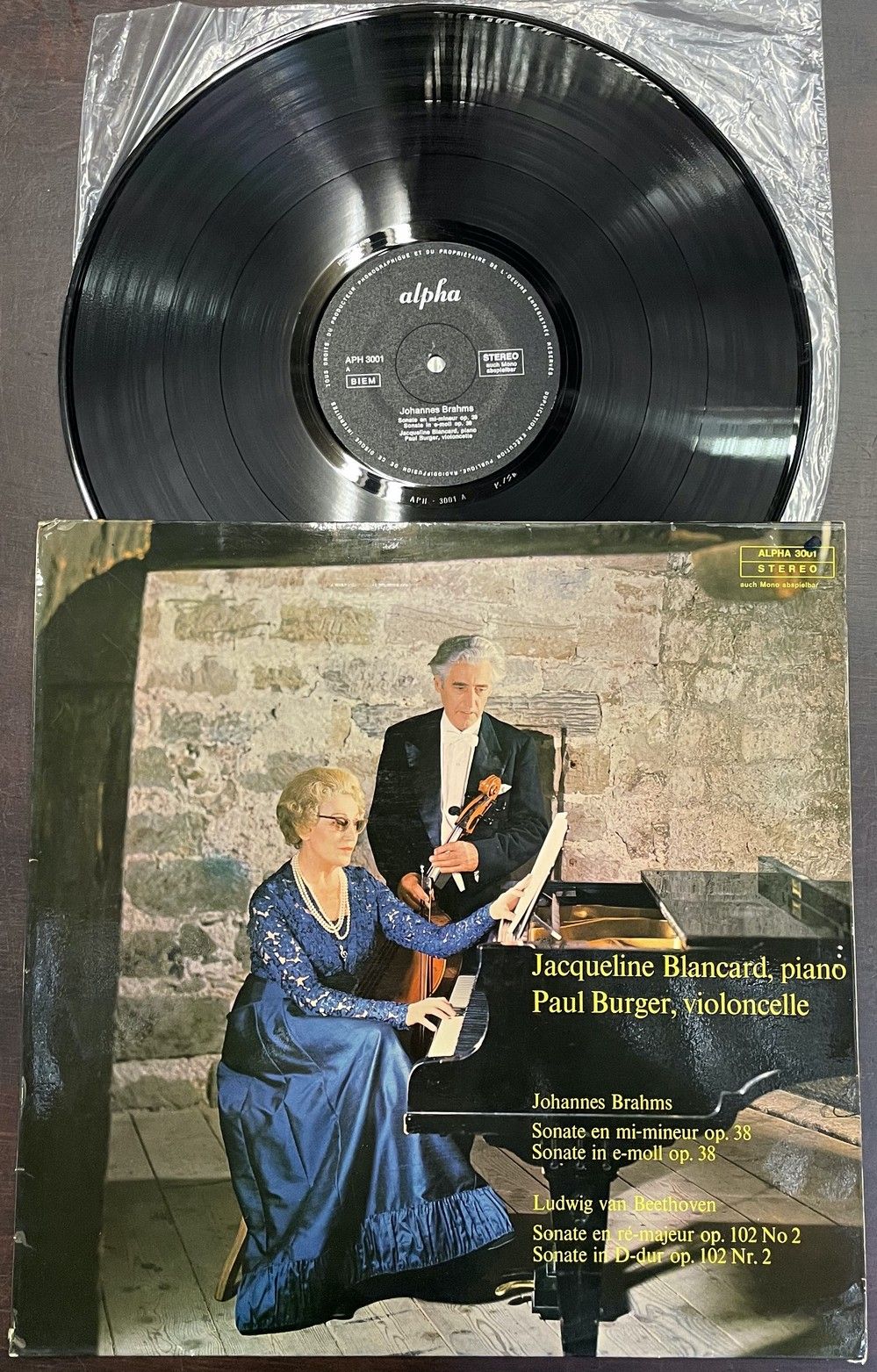 Jacqueline BLANCARD & Paul BURGER A 33T盘 - 杰奎琳-布兰卡德/钢琴和保罗-伯格/大提琴, 标签A

编号：APH 30&hellip;