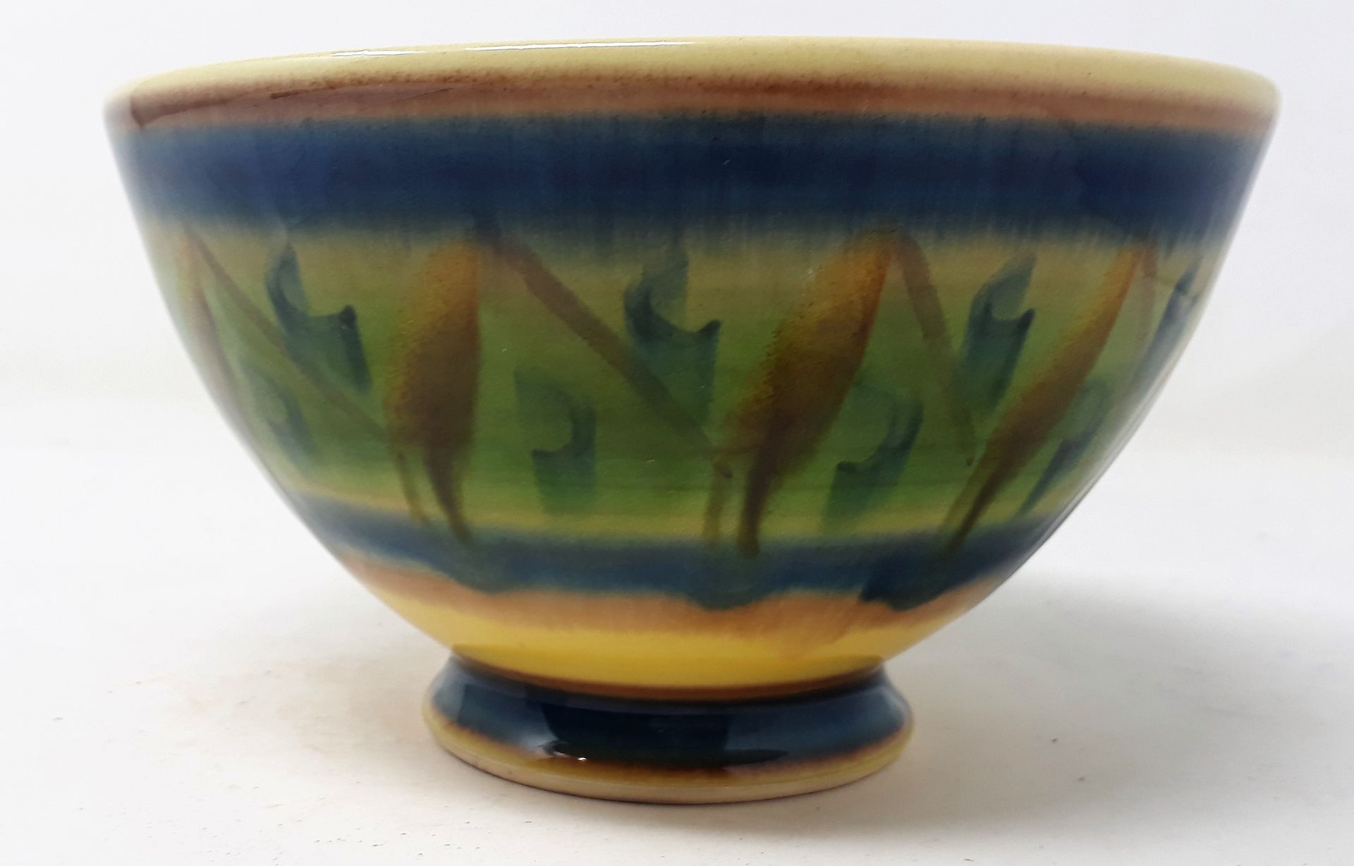 BAROCCO 
Porcelain cup with blue, yellow and green deocr, n°158 under heel 
Diam&hellip;