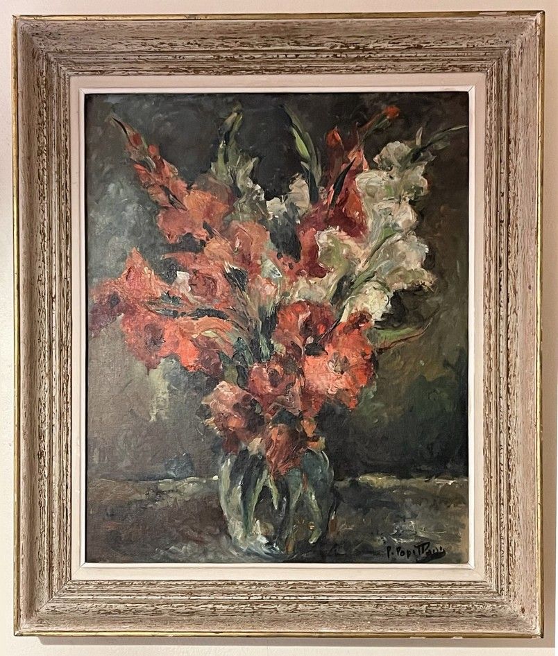 Null Modern school 

"Vase of gladioli"

Oil on canvas, signed lower right

Sigh&hellip;