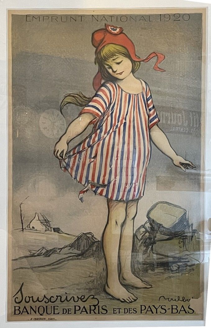 Null Plakat nach Francisque POULBOT (1879-1946).

Emprunt National 1920 - Zeichn&hellip;