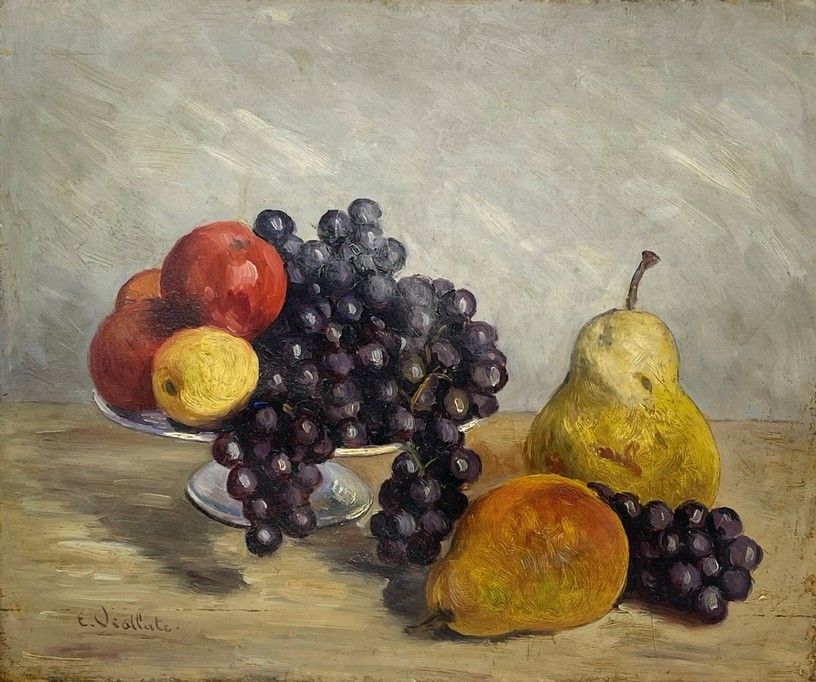 Null E. VIALLAT - Modern school

"Still life with a bowl of fruits

Oil on panel&hellip;