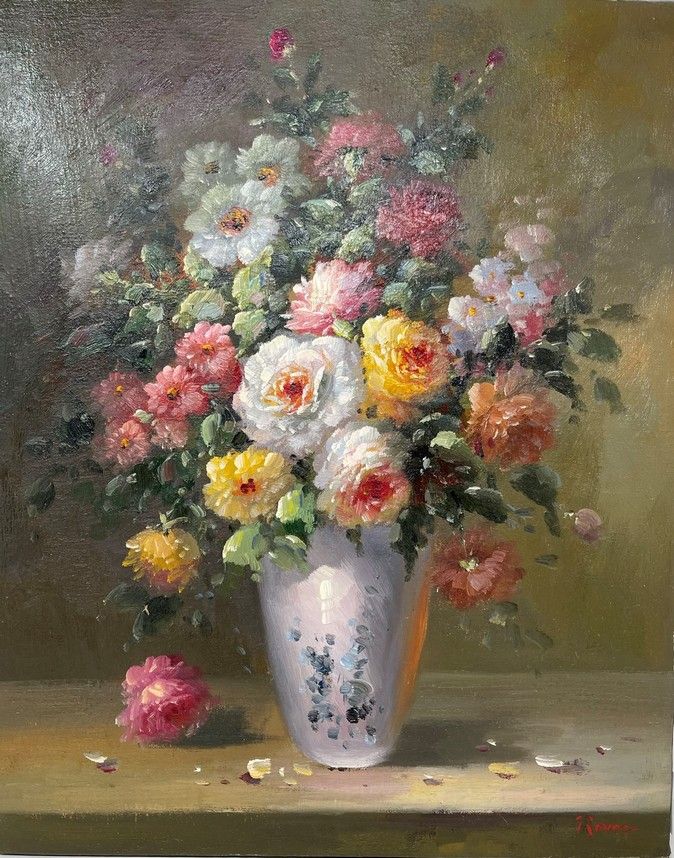 Null Scuola del XX secolo

"Bouquet di fiori".

Olio su tela, firmato in basso a&hellip;