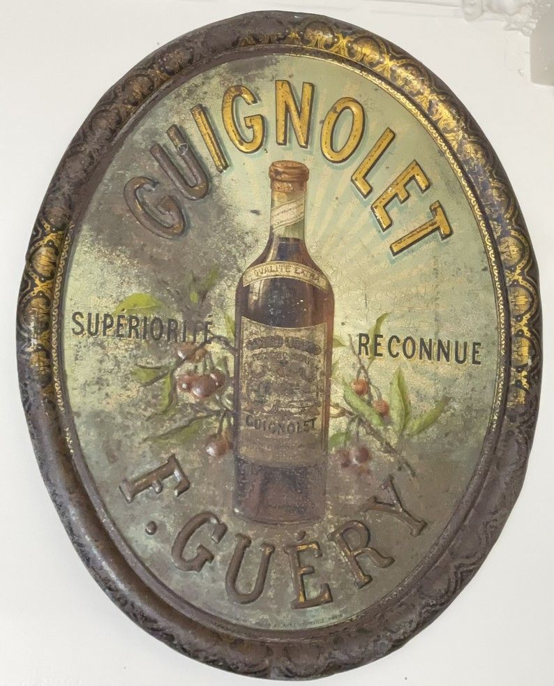 Null 珐琅彩、平版印刷和椭圆形压花板 "Guignolet F. Guery"。

20世纪初

49 x 39 厘米（磨损）。