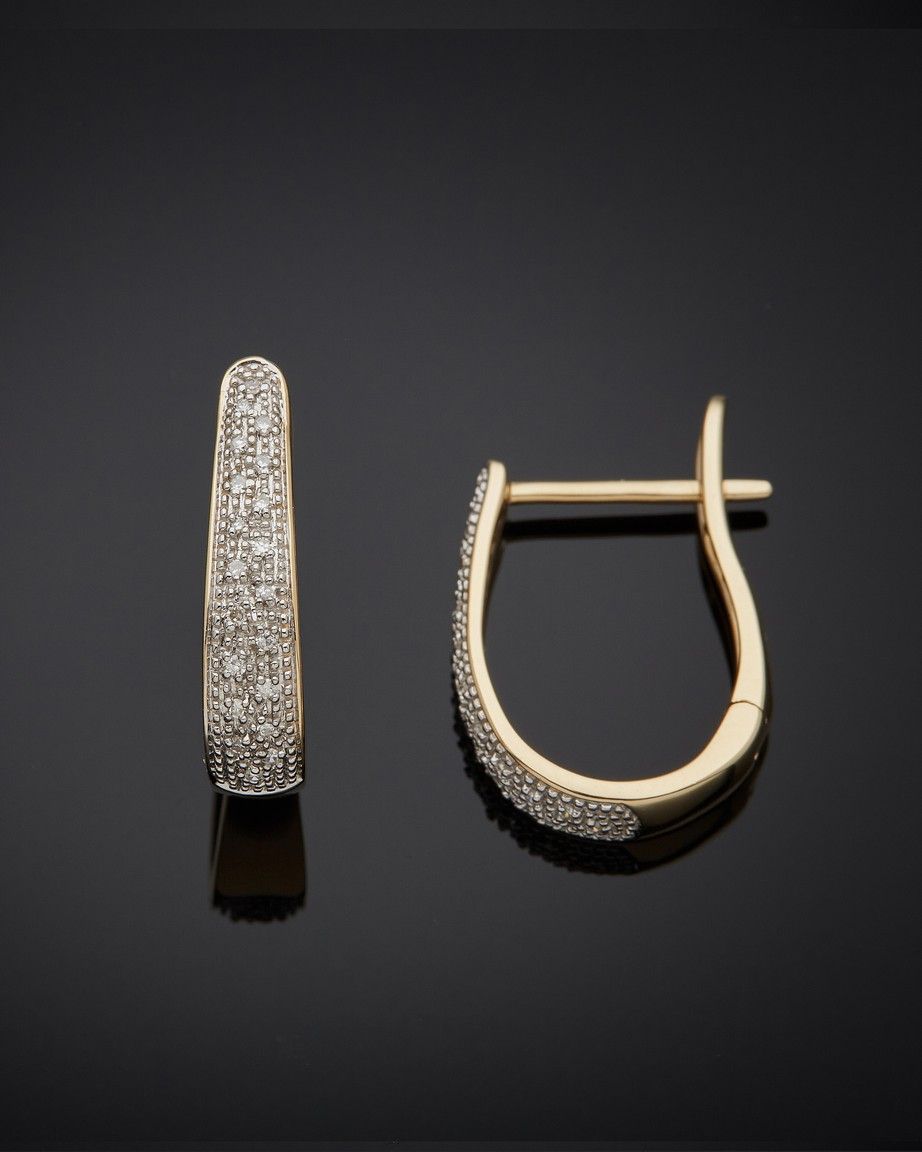Null 一对黄金和白金（750‰）"克里奥尔 "耳环，镶有钻石。
长度：2厘米。毛重：4.4克。