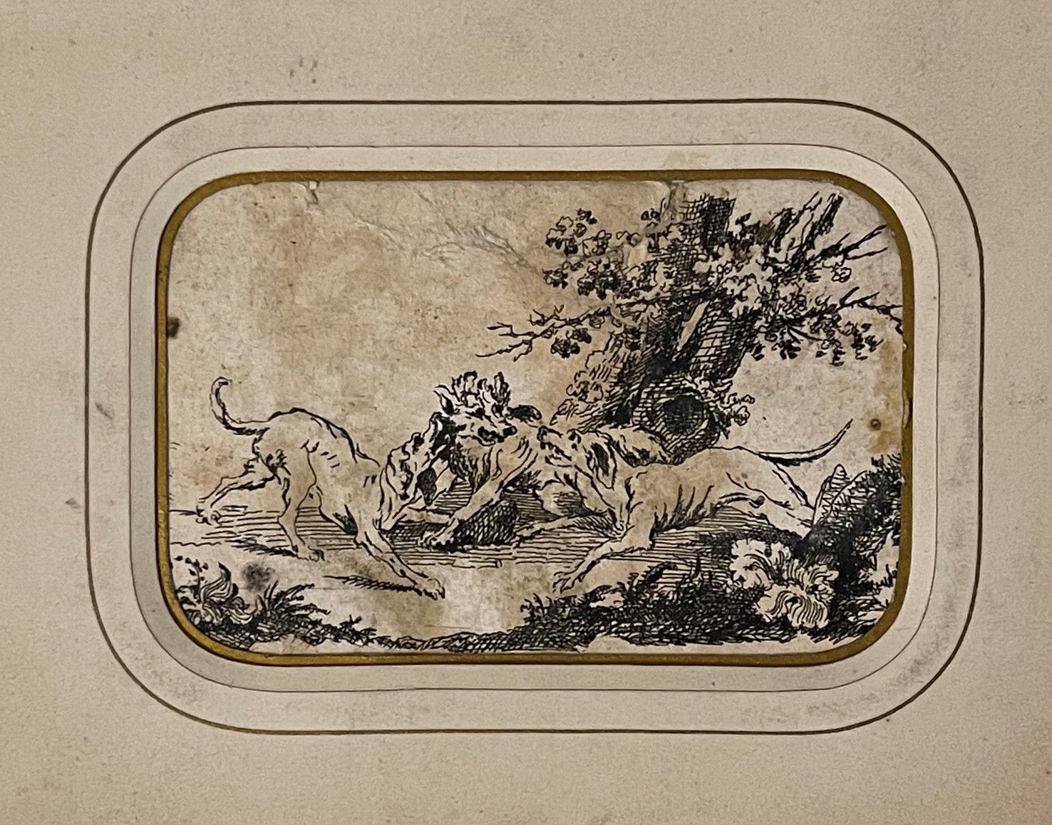 Null Ecole du XVIIIe siècle
"Deux chiens attaquant un loup"
Dessin à l'encre
A v&hellip;