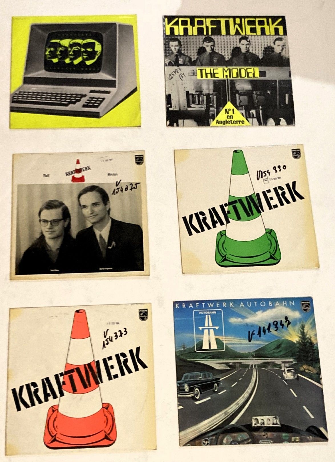 Prog Six disques 33T - Kraftwerk 
dont les 3 premiers albums
Pressages français
&hellip;