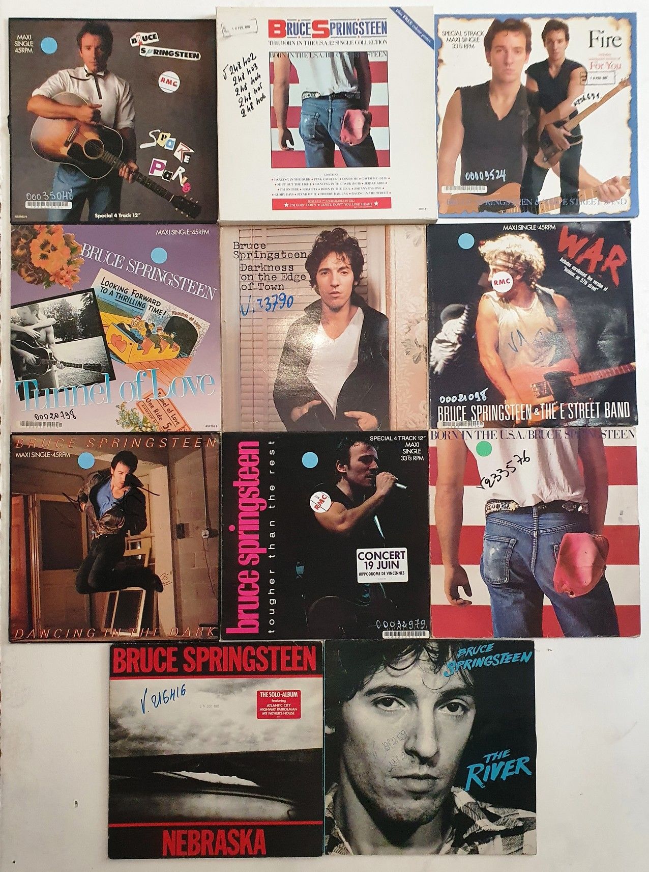 80's Onze disques maxi 45T/33T/Coffret - Bruce Springsteen
VG à VG+; VG à EX