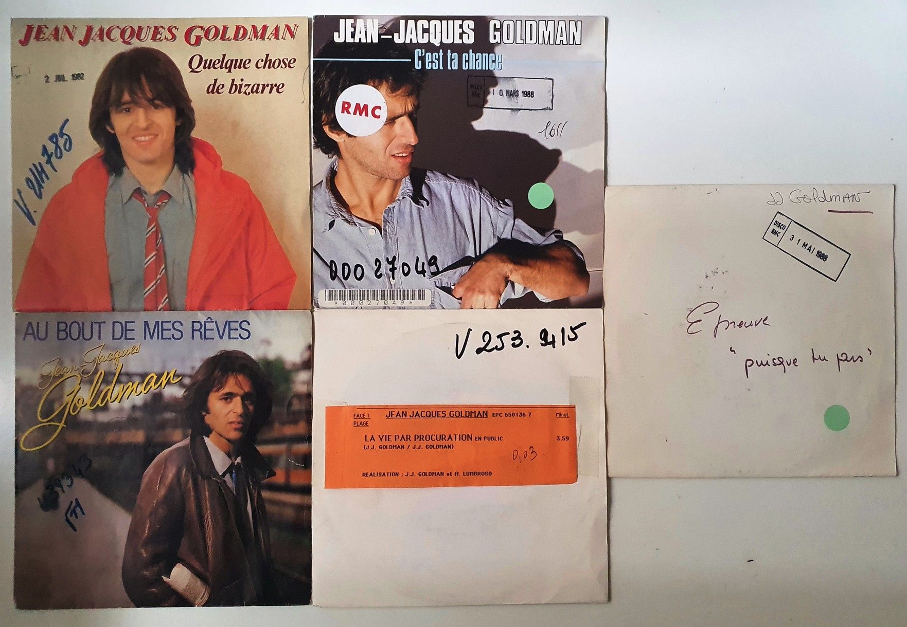 Chansons françaises Cinq disque 45T - Jean-Jacques Goldman
dont deux Test Pressi&hellip;