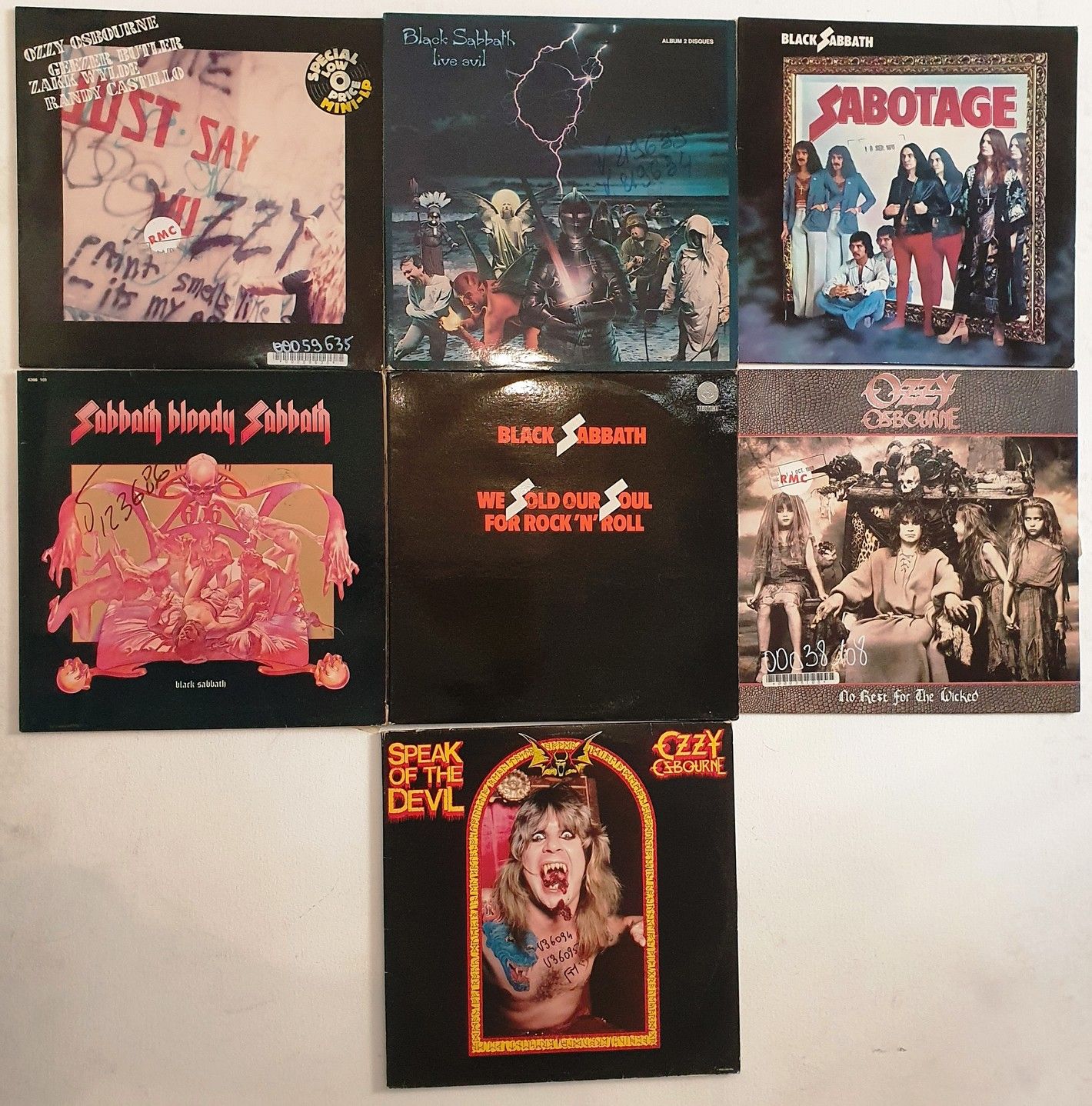 Hard Rock Sept disques 33T - Black Sabbath/Ozzy Osbourne
VG à VG+; VG à EX