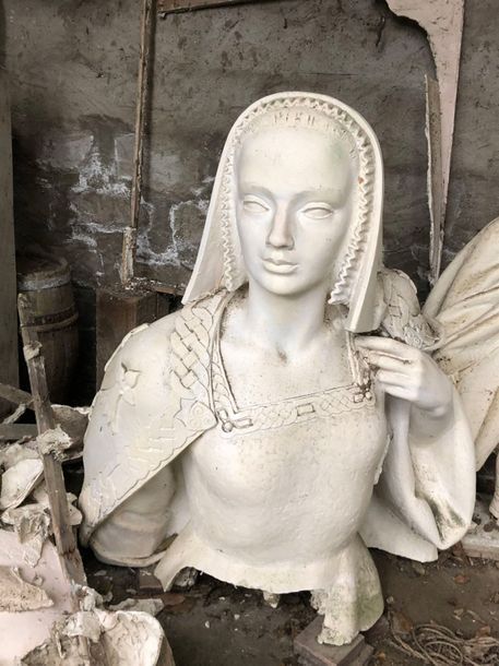 Jean FREOUR (1919-2010) Buste d’Anne de Bretagne, plâtre d’atelier ayant servi d&hellip;