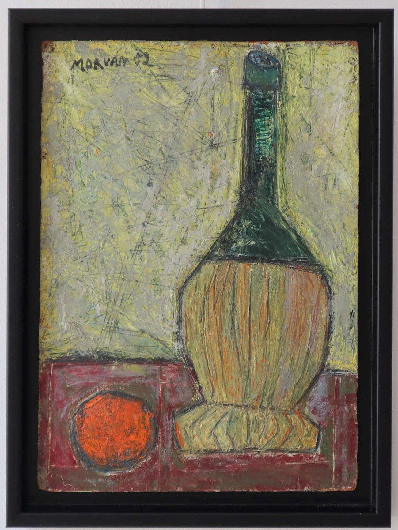 Null Jean-Jacques MORVAN (1928-2005): "Still life with orange", oil and pencil o&hellip;