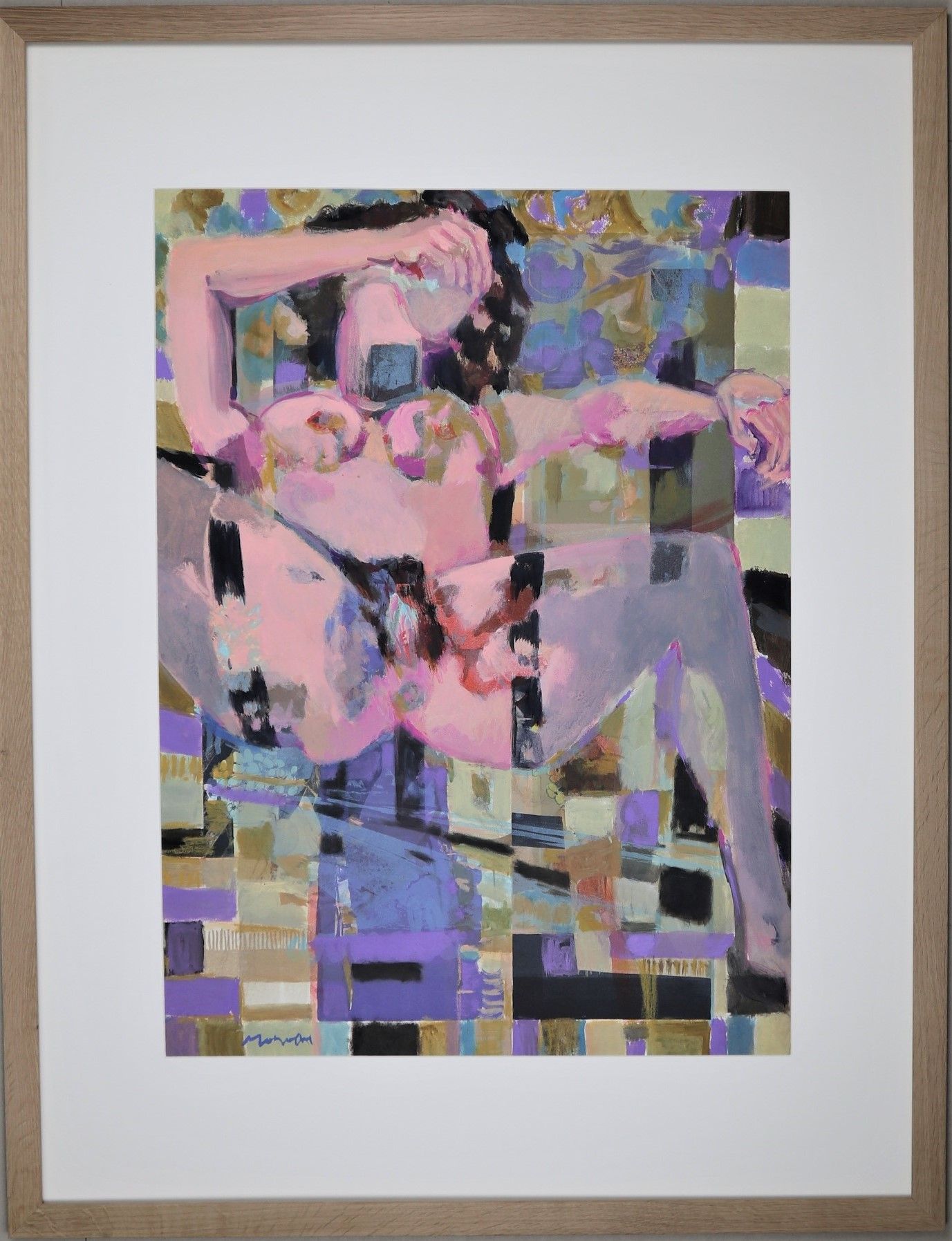 Null Jean-Jacques MORVAN (1928-2005): "L'attente", 纸上水粉画, sbg, 木框. 75,5x56 cm.