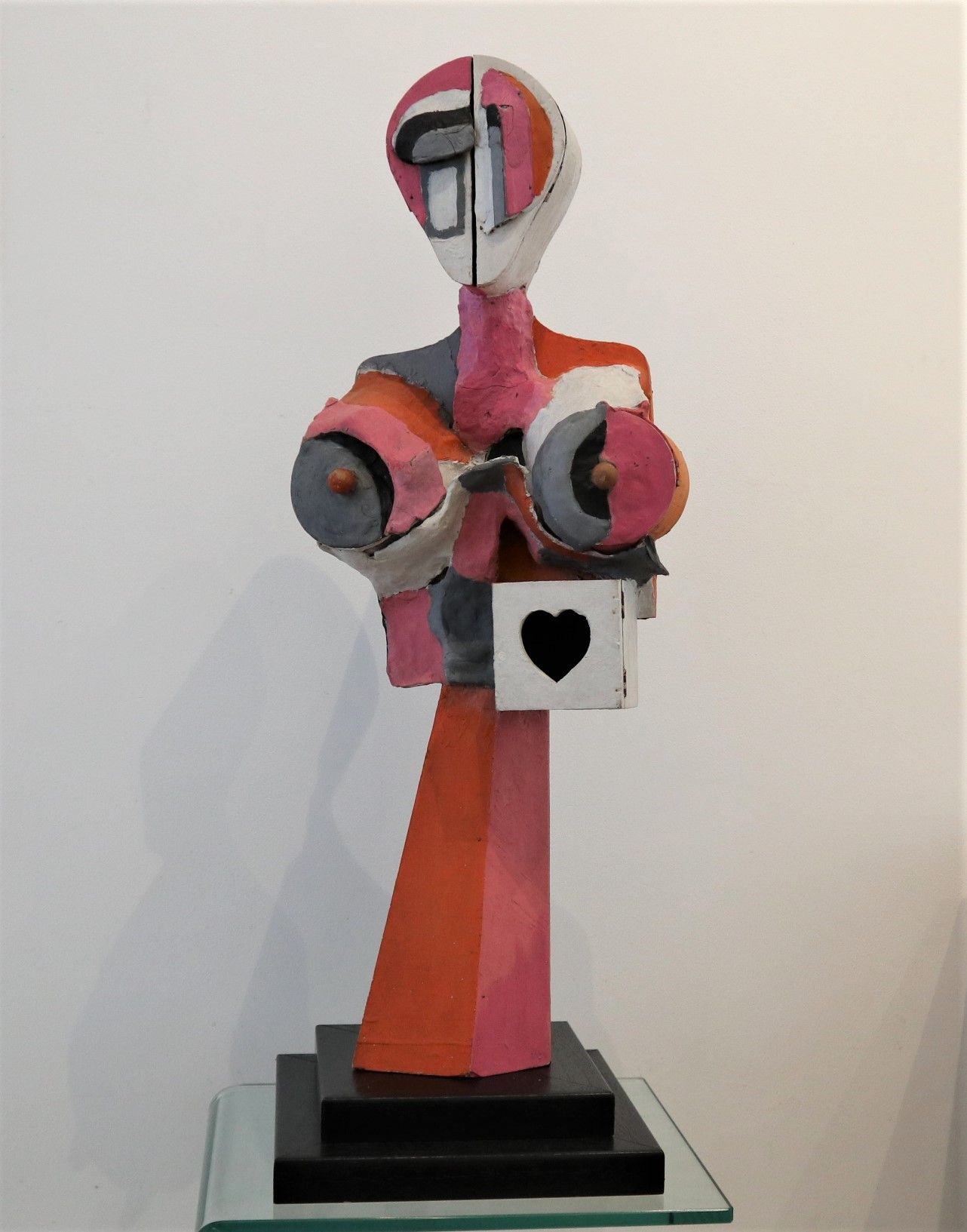 Null Jean-Jacques MORVAN (1928-2005) : " Personnage au visage miroir ", Skulptur&hellip;