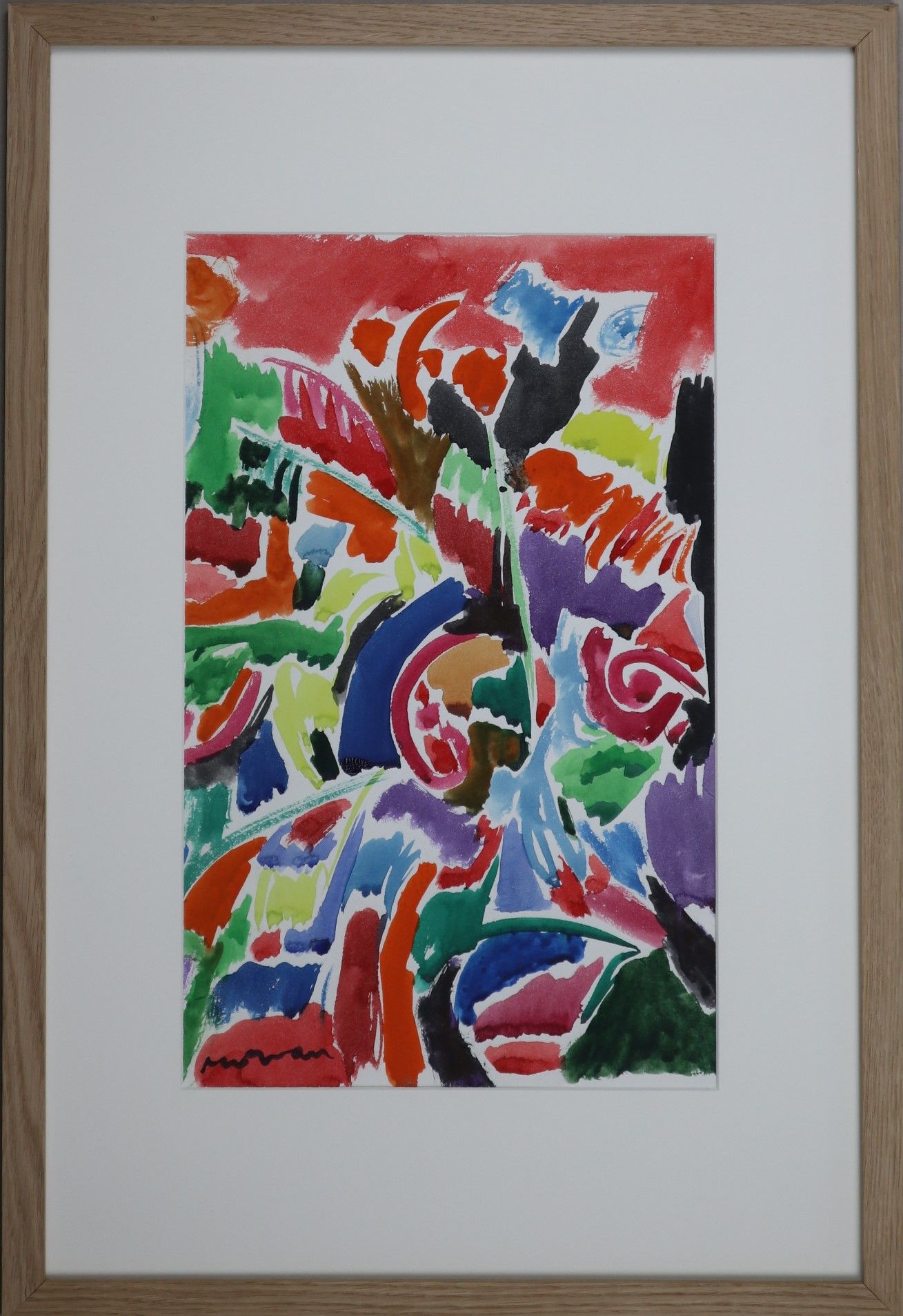 Null 让-雅克-莫凡（1928-2005）：《烟花》，纸上水彩，木框，42x26厘米。