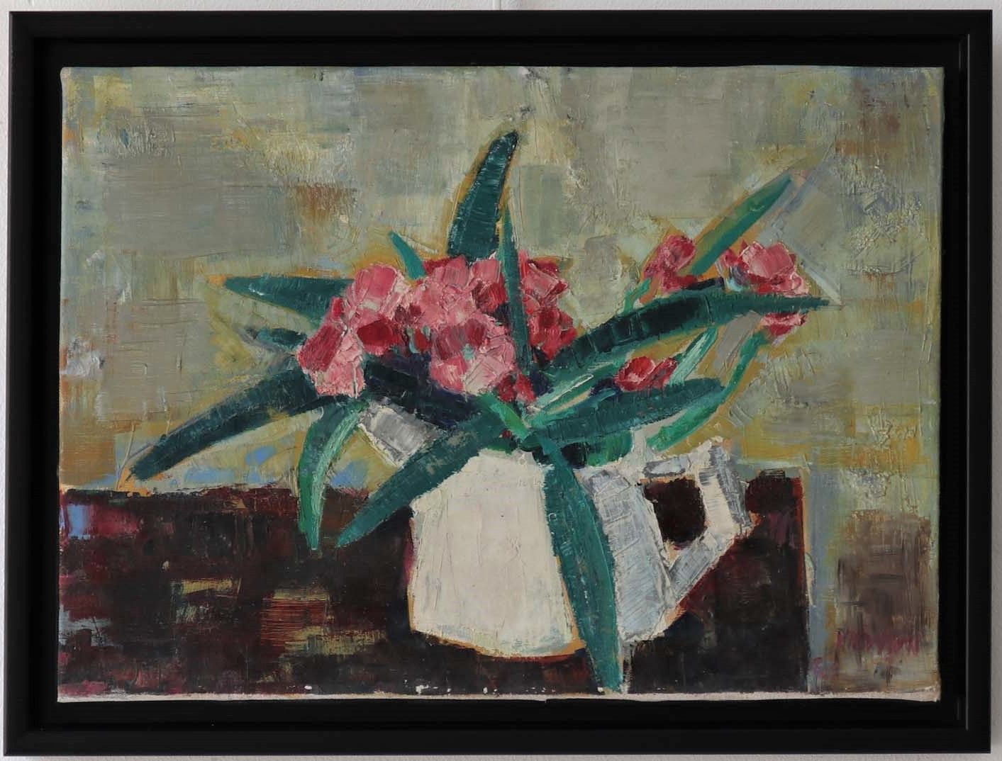 Null Jean-Jacques MORVAN (1928-2005): "Les Lauriers roses", óleo sobre lienzo, s&hellip;