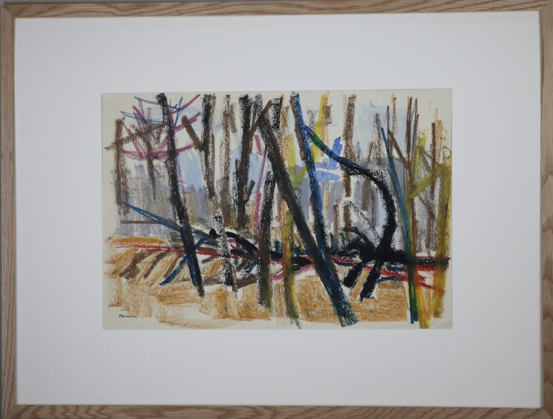 Null Jean-Jacques MORVAN (1928-2005) : « Sous-bois », pastel et aquarelle sur pa&hellip;