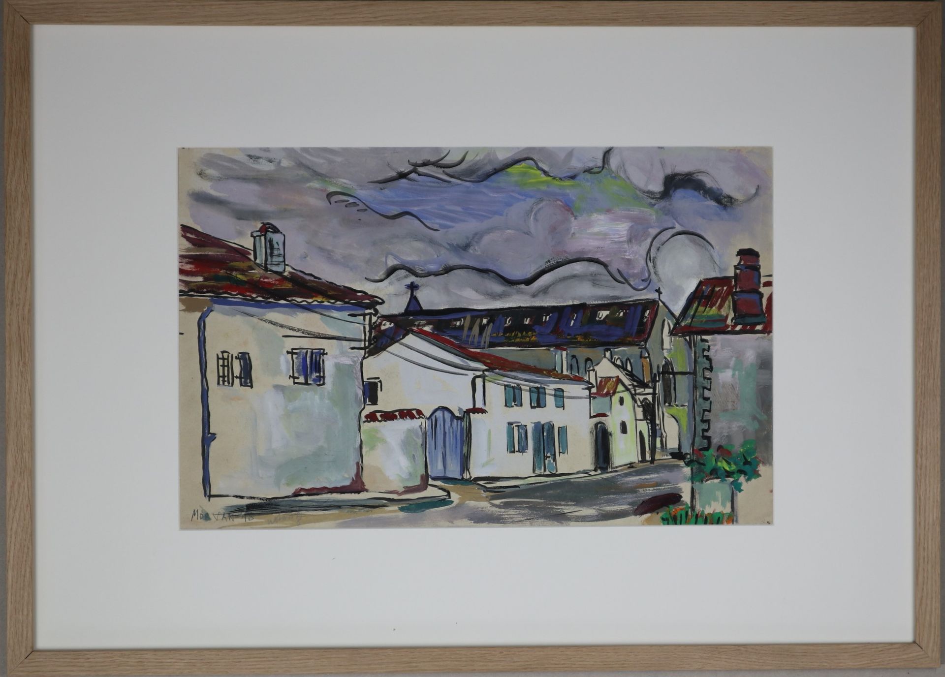 Null Jean-Jacques MORVAN (1928-2005): "La Rue du village (œuvre de jeunesse)", 纸&hellip;