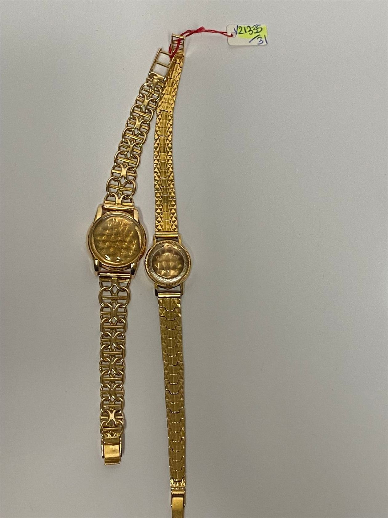 Null LOT aus 18 Karat Gelbgold (750 Tausendstel), bestehend aus zwei Uhrenarmbän&hellip;