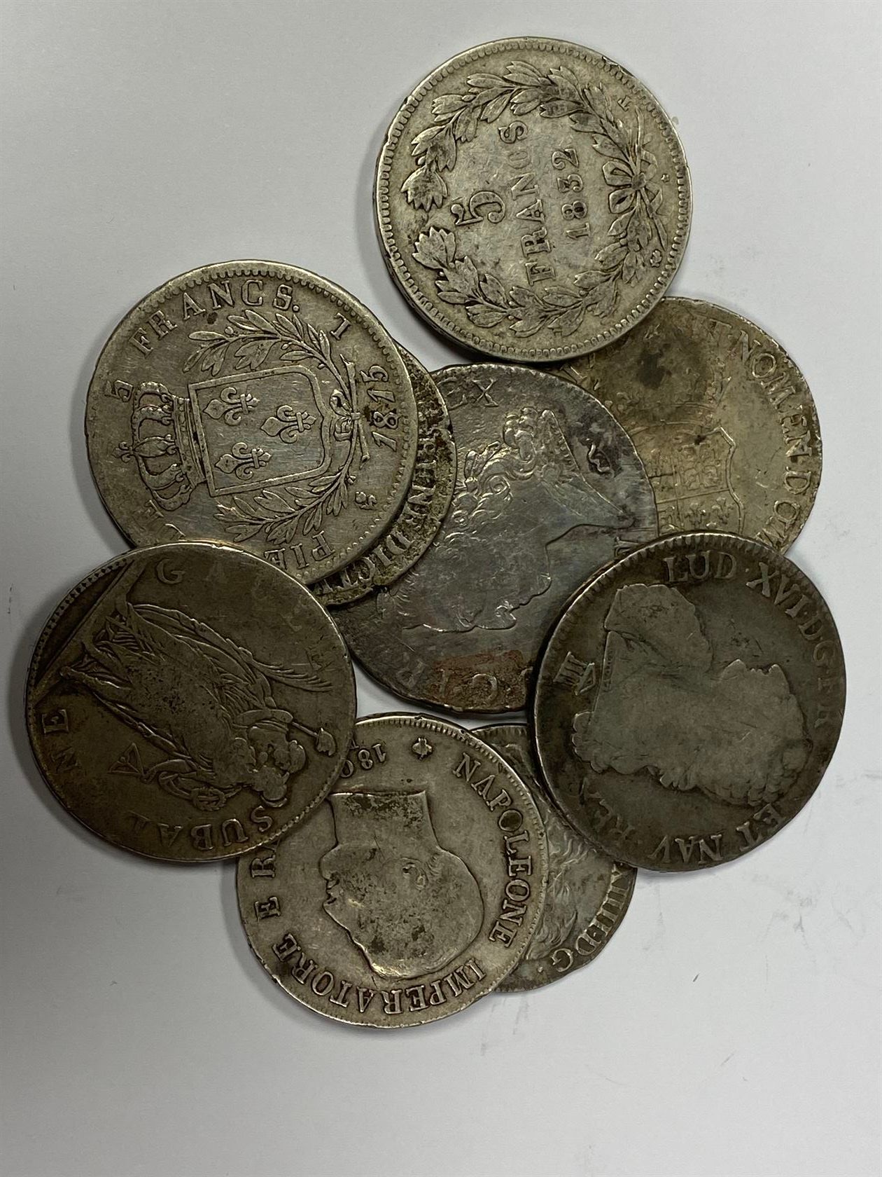 Null Louis XIV, ½ ECU. Louis XV, Louis XVI: ecus.... 5 francs, 5 lire. Subalpine&hellip;