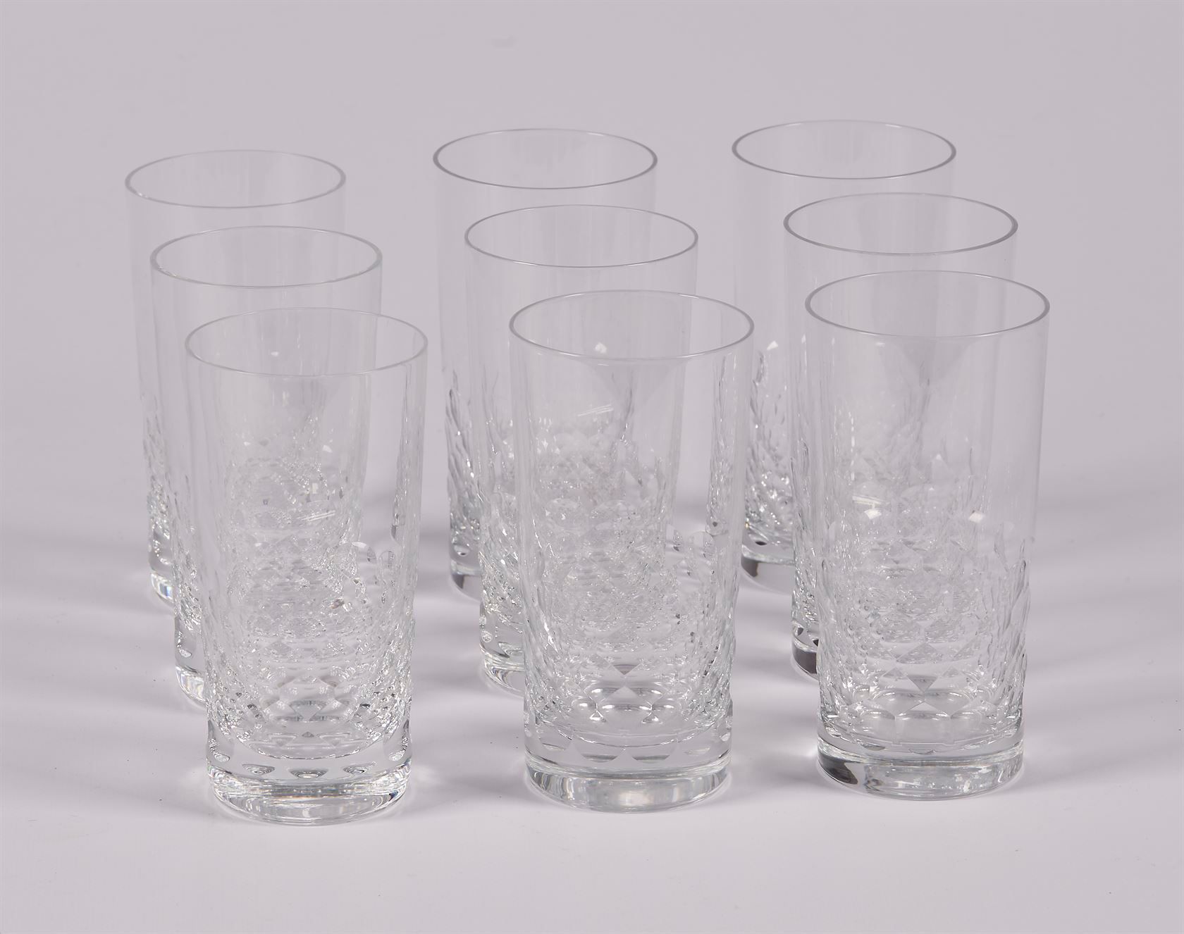 Null BACCARAT: NINE GLASSES said to orangeade out of cut crystal with decoration&hellip;
