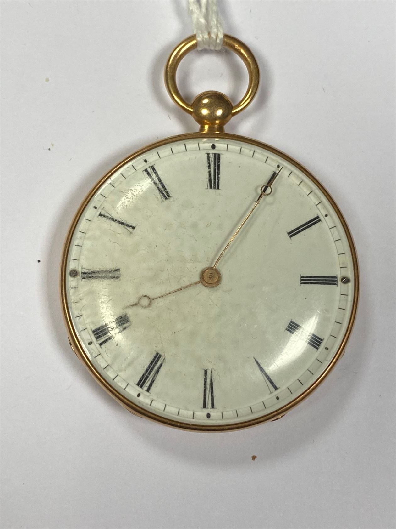 Null POCKET WATCH in 18K yellow gold. White enamelled dial, Roman numerals. Mech&hellip;