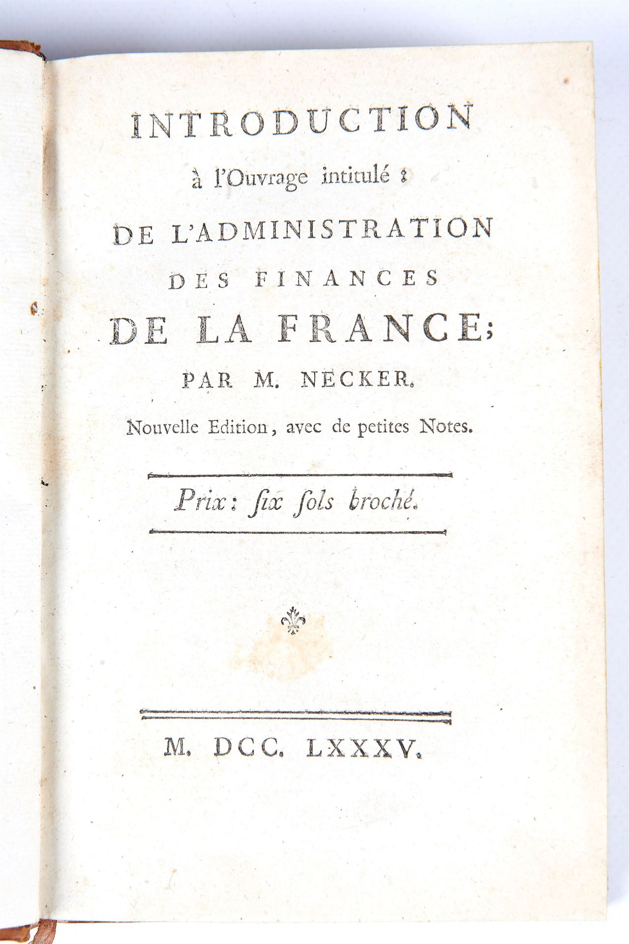 Null [政治经济学] - [布朗德尔（让）] - 介绍题为：De l'Administration des finances de la France; p&hellip;
