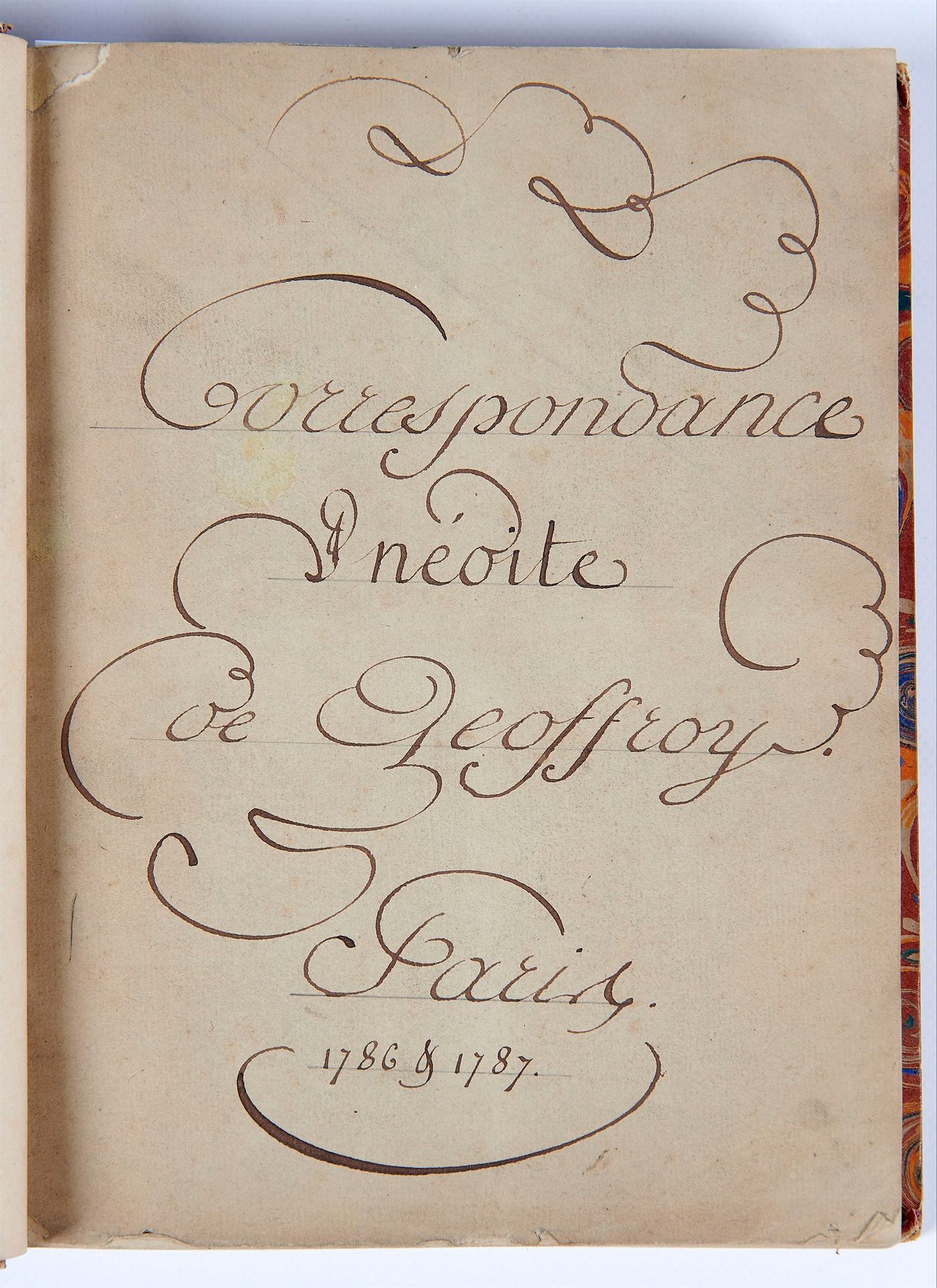 Null [朱利安-路易斯-杰弗里（MANUSCRIT - GEOFFROY）] - 杰弗里未发表的信件。巴黎。1786 & 1787.18世纪末的手稿，4开本&hellip;