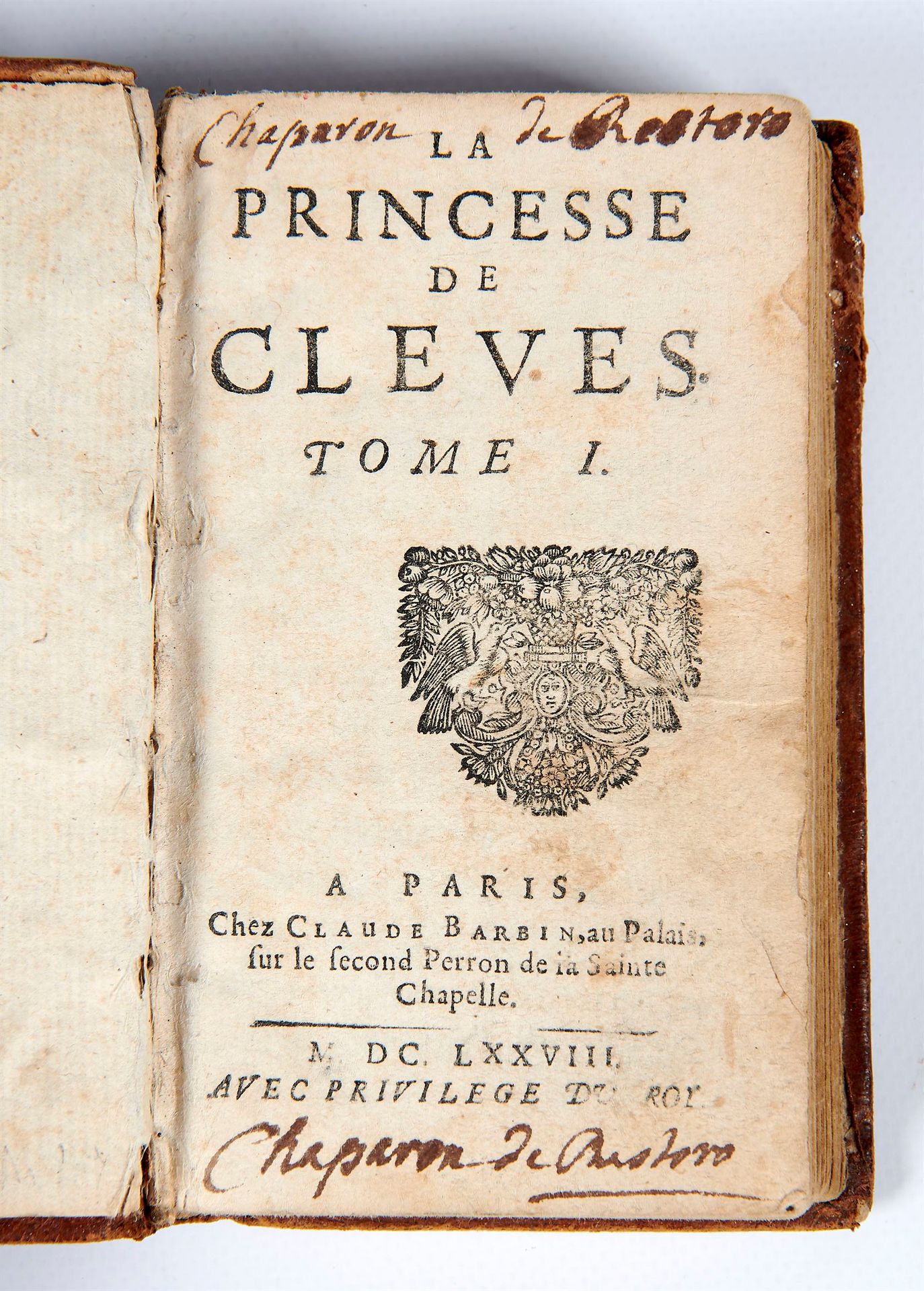 Null [拉法耶特（德夫人）--克莱维斯的公主--巴黎。克劳德-巴宾，1678年 - 4卷1册 In-12° - [4], 78, [1 blank] fol&hellip;