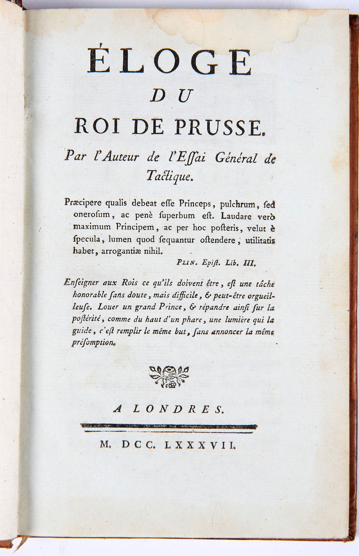 Null [GUIBERT (Jacques Antoine Hippolyte de) - Éloge du Roi de Prusse - London ;&hellip;