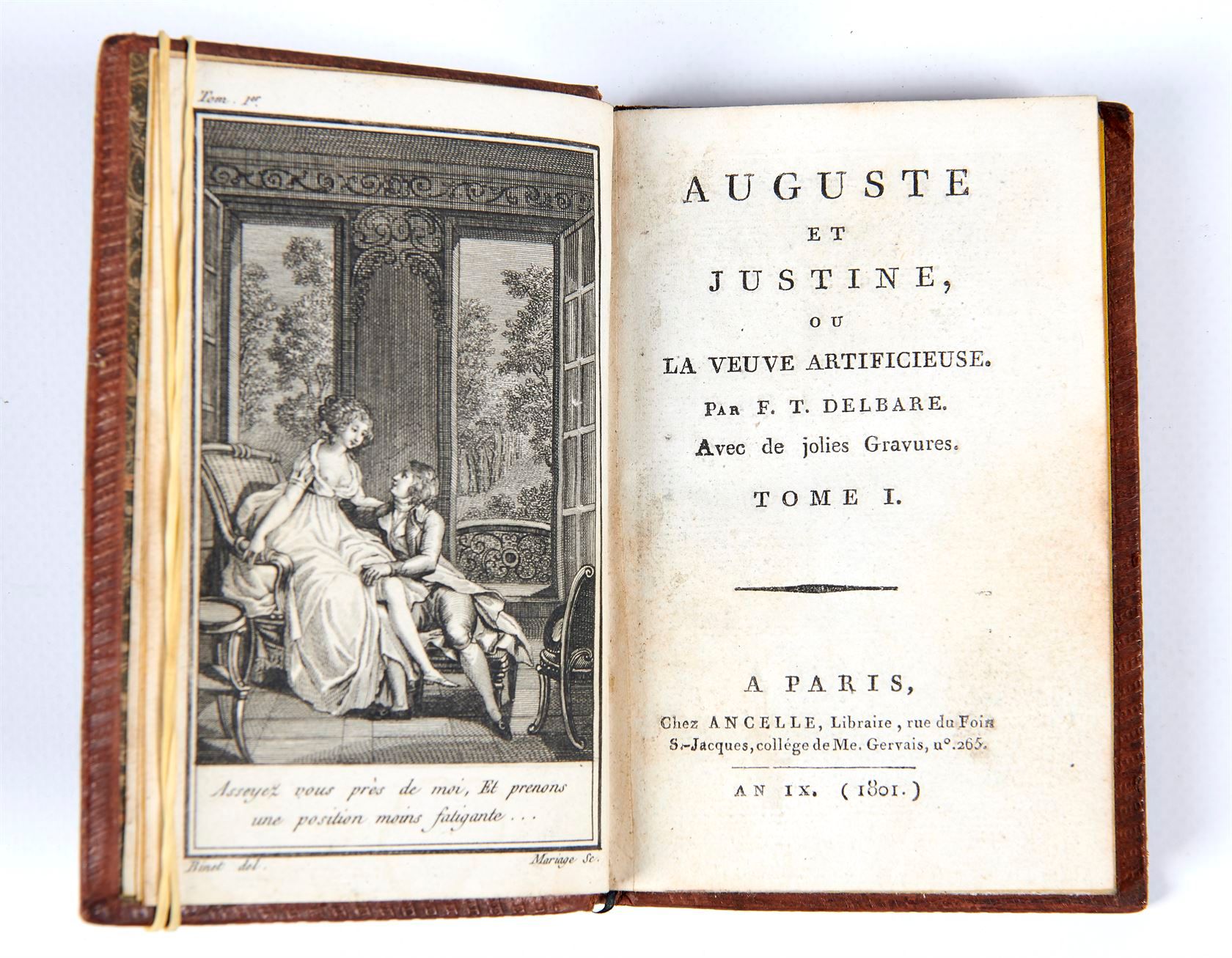 Null Set aus 3 Werken in 6 Bänden in 18°: DELBARE (F. T.) - Auguste et Justine, &hellip;