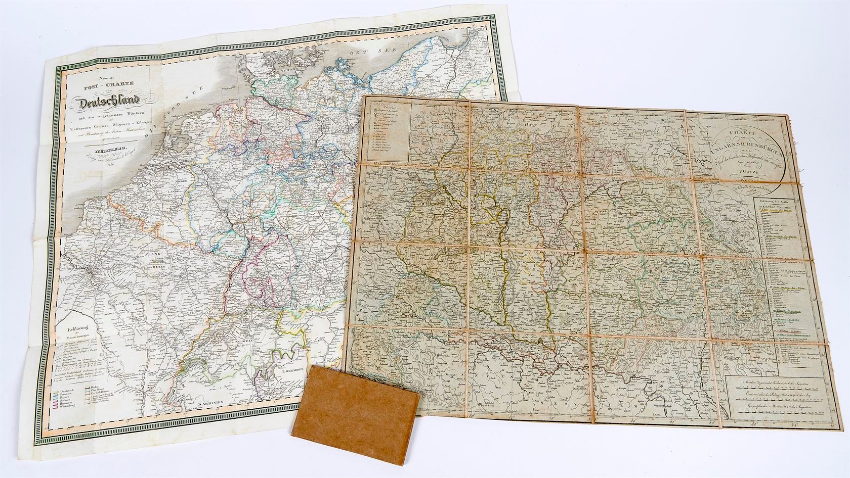 Null [MAPAS GEOGRÁFICOS] - Conjunto de 2 mapas: GÖTZE (F.) - Charte von Ungarn, &hellip;