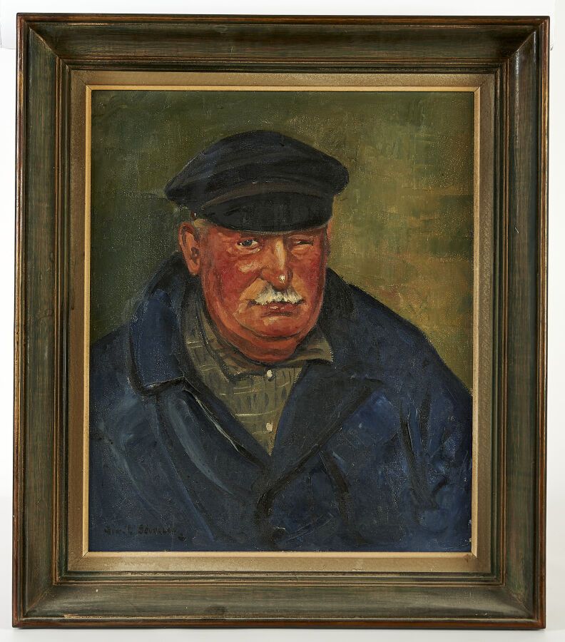 Null SEVELLEC Jim Eugène (1897-1971) : "Portrait de marin" HST sbg, dans un enca&hellip;
