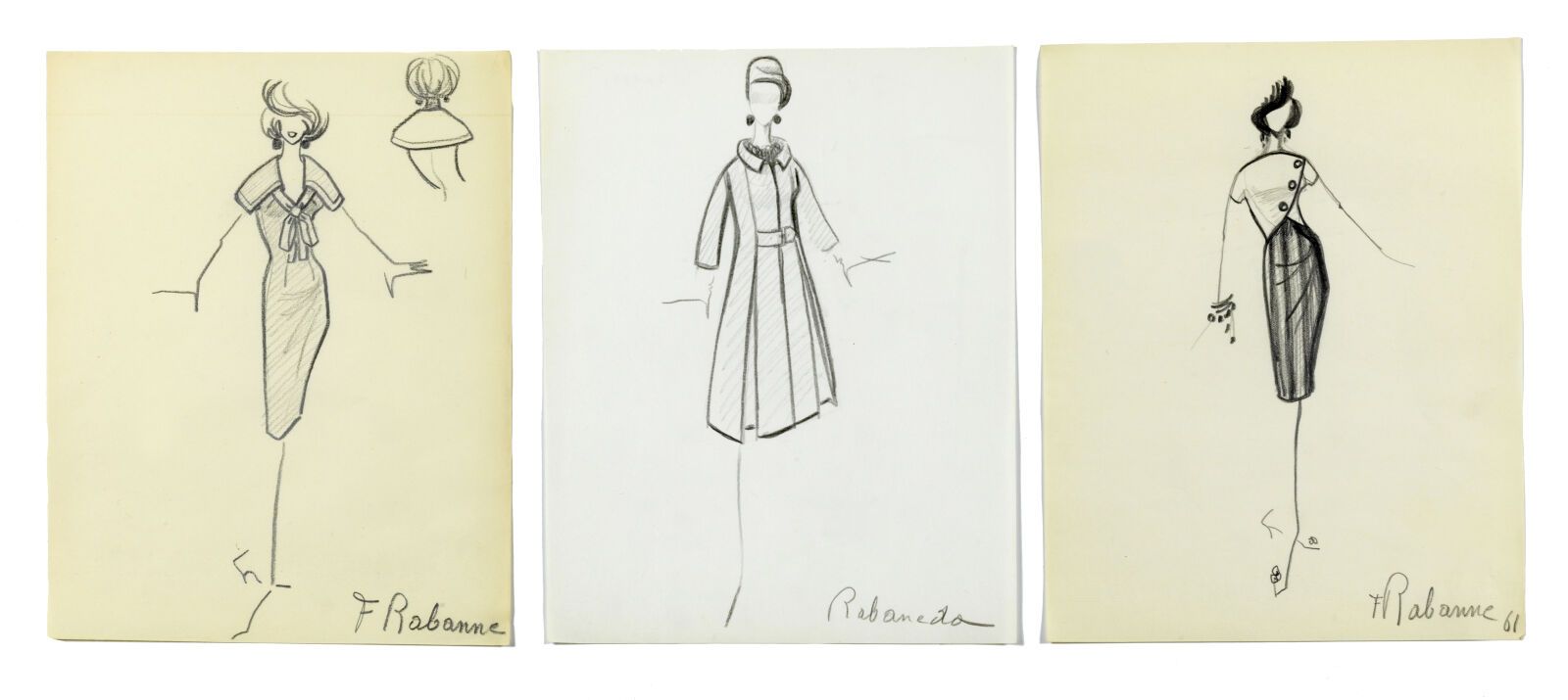 Paco RABANNE (1934-2023) : « Croquis de mode, 1961 », tr… | Drouot.com