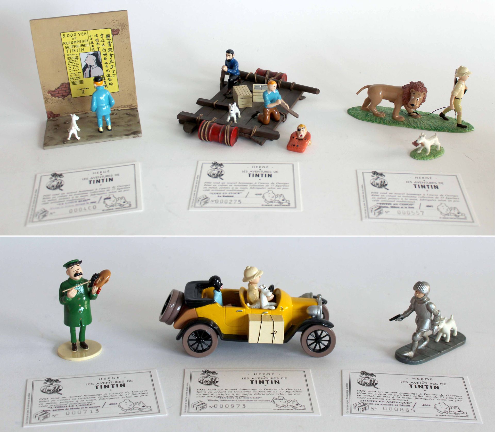 Null Lot de 6 figurines TINTIN - PIXI, série : 3éme Collection PIXI, en métal pe&hellip;