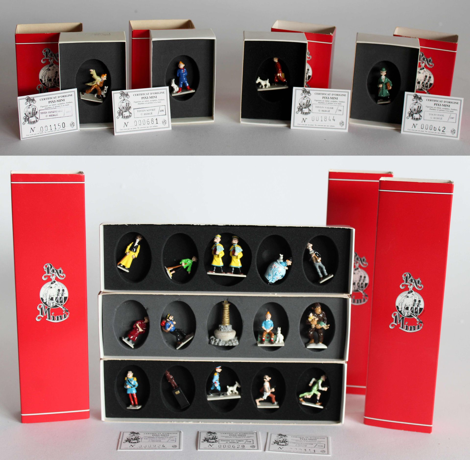 Null Lot de 7 boîtes de figurines TINTIN - PIXI, série : Minis PIXI, en métal pe&hellip;