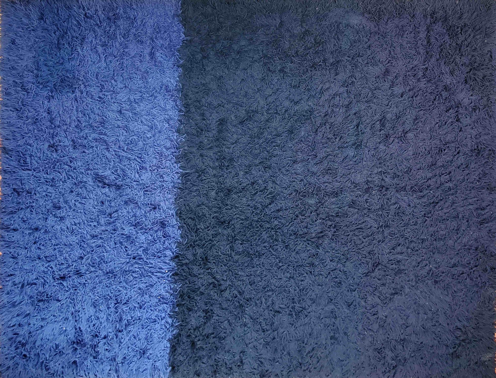 Null Alain RICHARD (1926-2017) (设计)重要的蓝色染色高羊毛地毯，有层次感。1960年左右，3 x 4米。在摩洛哥的拉巴特制造。