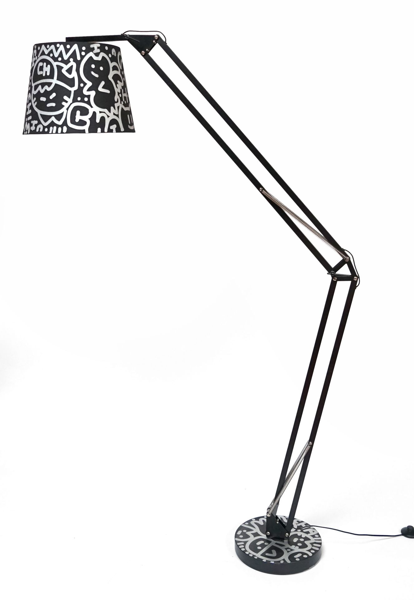 Null CHANOIR 1980, geboren 1976 Stehlampe aus schwarz lackiertem Metall, der Lam&hellip;