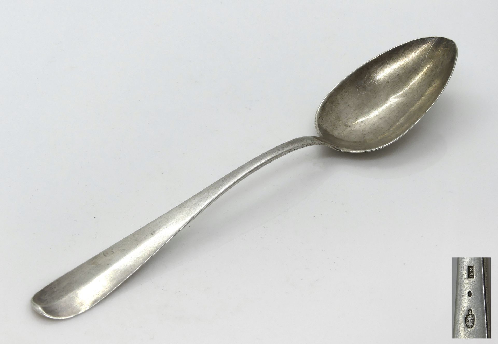 Null Small stew spoon in silver 800 mils. Uniplat model. Switzerland 1815-1881. &hellip;