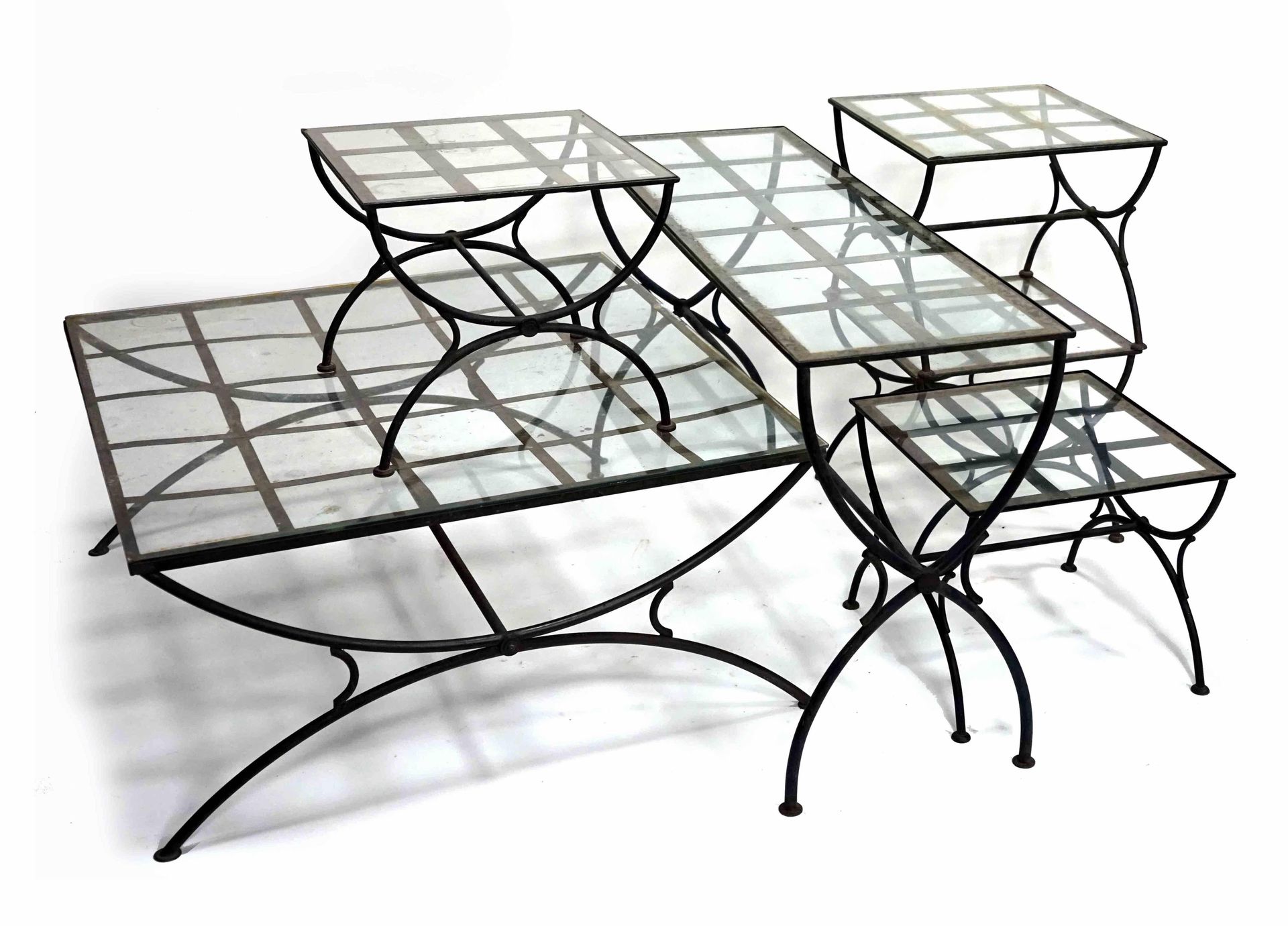 Null Ensemble de MOBILIER de jardin en fer forgé noir comprenant une console, un&hellip;