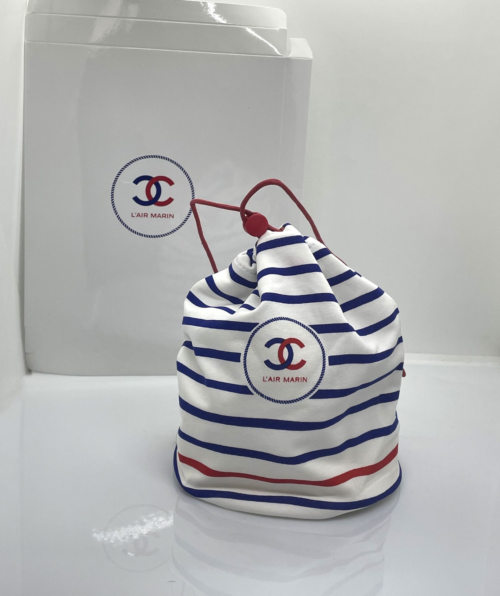 CHANEL Mini sailor bag in blue white red canvas titled …