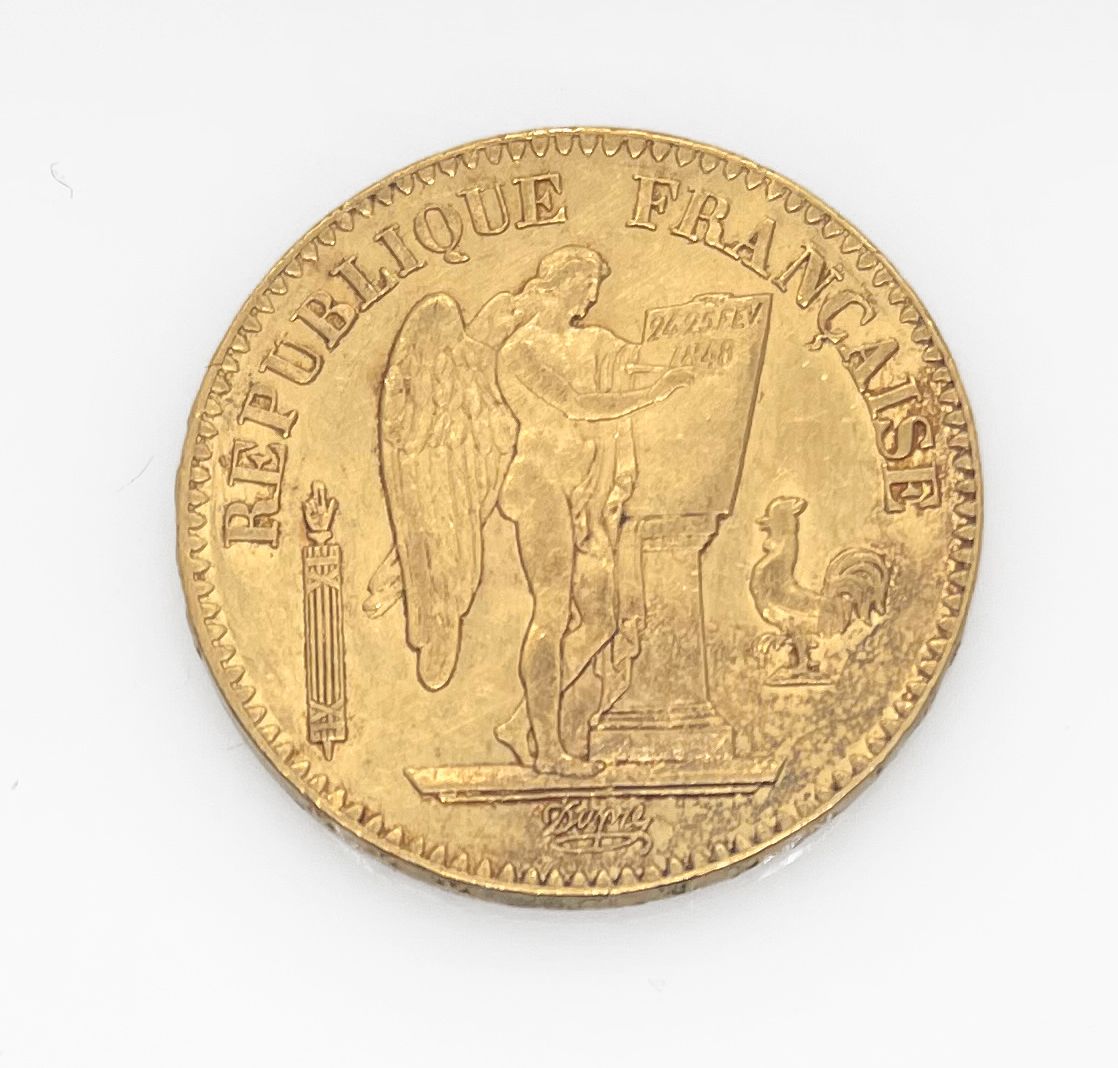 Null PIECE of 20 francs gold Winged Genie 1849