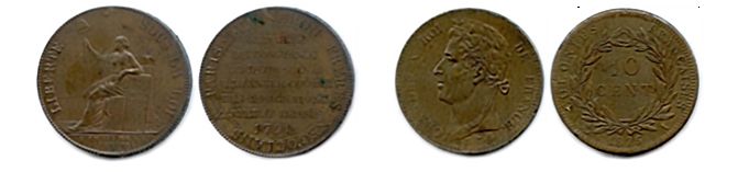 Null DIVERS: Monneron de 2 sols 1791, Charles X 10 centimes (colonies) 1825 Pari&hellip;