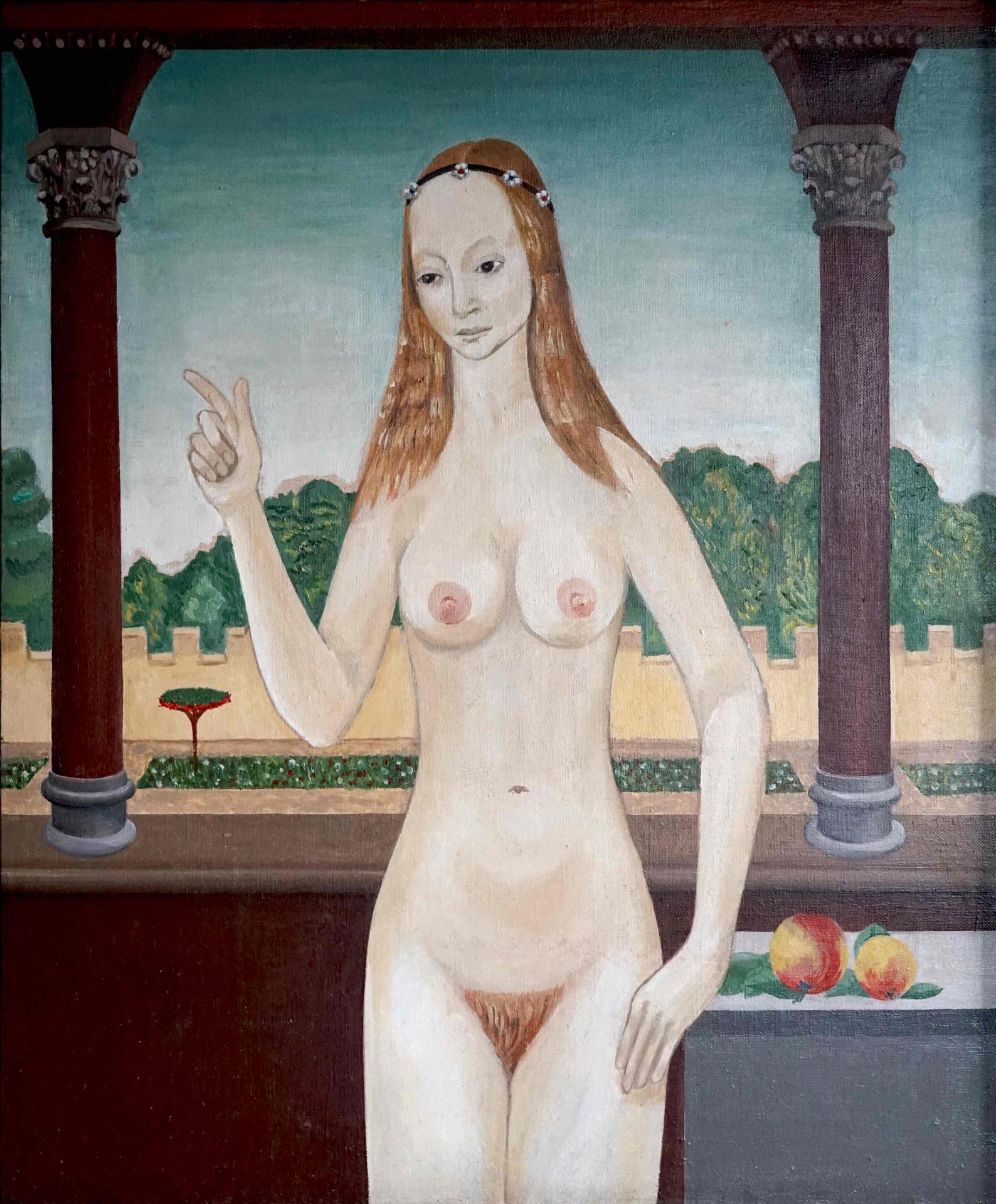 Null 安娜-吉纳尔斯卡（1935-2012）。埃瓦。布面油画，背面有签名和1977年的日期，70 x 60厘米 修复。