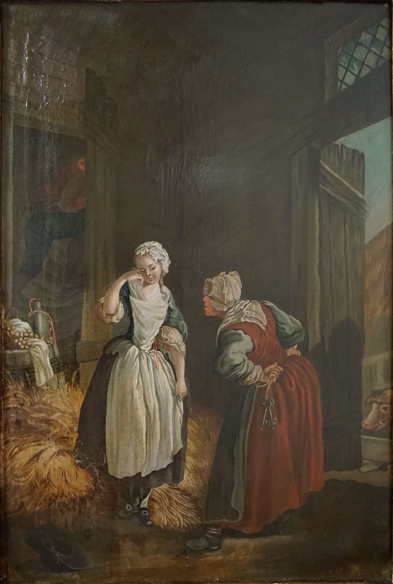 Null Ecole française fin XVIIIe. La remontrance. Huile sur toile. (Restauration &hellip;