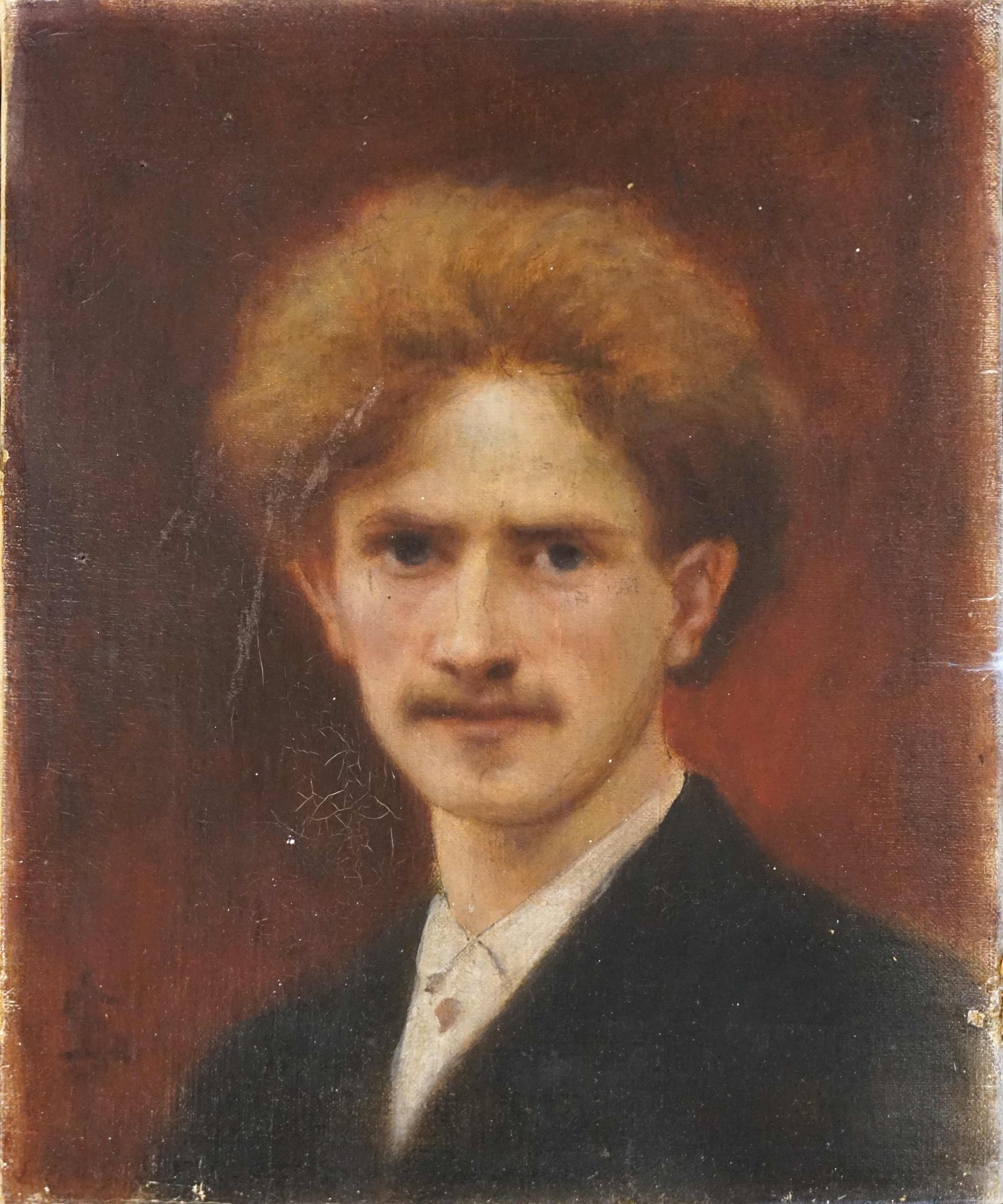 Null 路易斯-弗雷德里克-舒岑伯格（1825-1903。作曲家帕德雷夫斯基的肖像。 布面油画在标签上注明（已损坏）并在背面标注日期 1890。24 x 19&hellip;