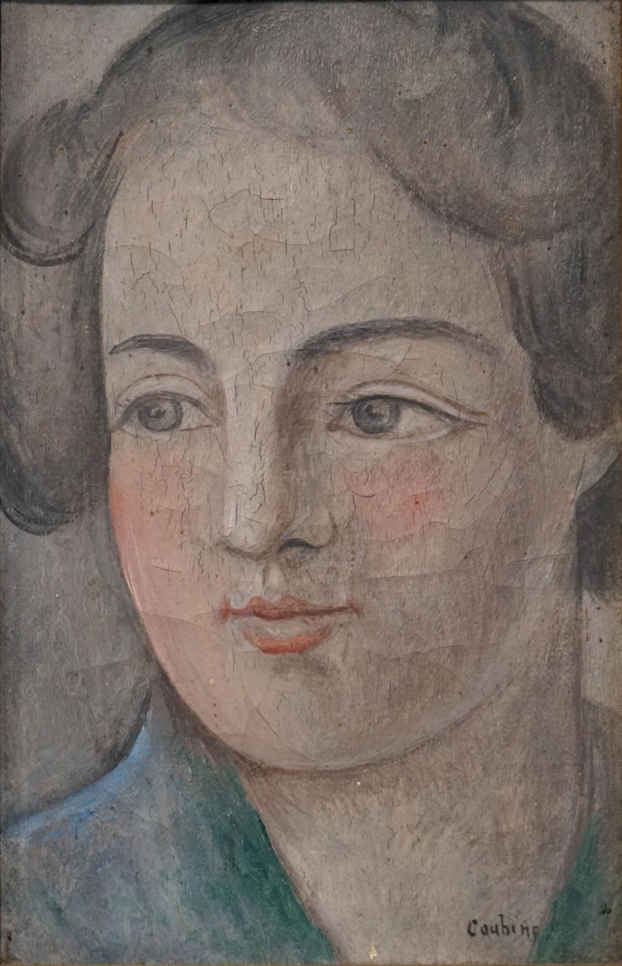 Null Othon COUBINE (1883-1969) 一个女人的肖像。布面油画，右下角有签名。22,5 x 14,5 cm