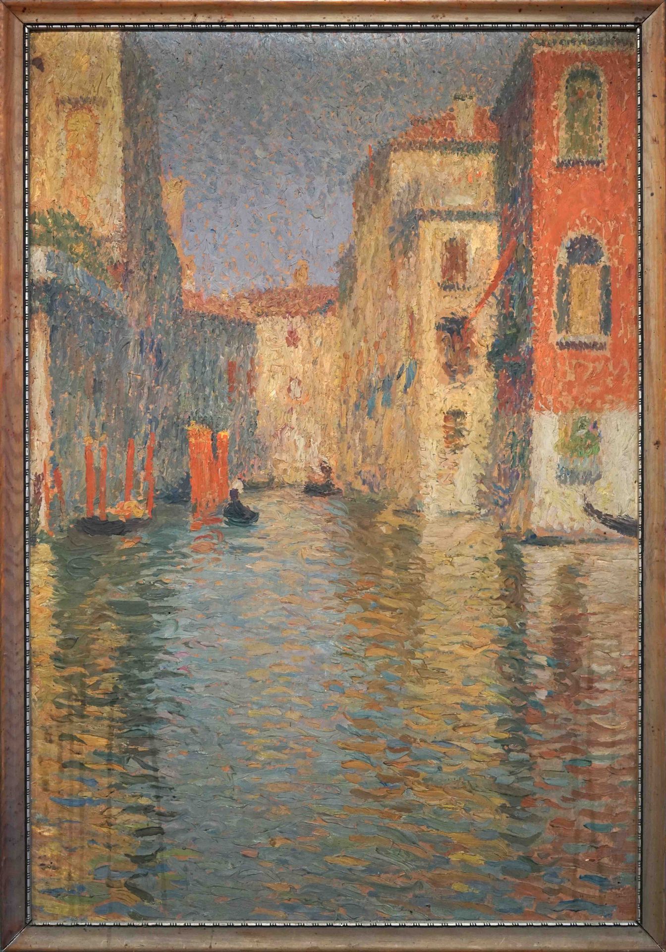 Null 亨利·马丁 (1860-1943) 威尼斯运河。 钉在面板上的硬纸板油彩，署名于右下方。 （角参差不齐，下部呈褐色）。 72 x 48.8 cm 来源&hellip;
